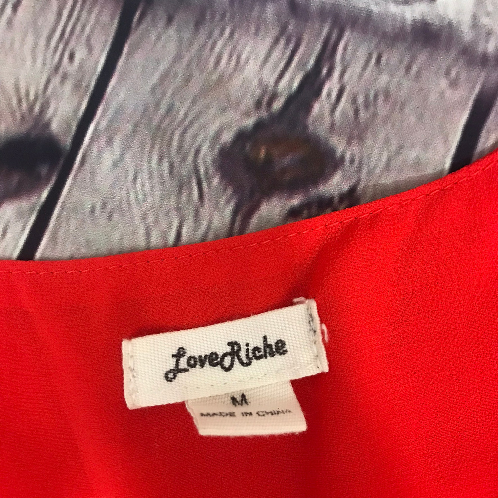 Love Richie Bright Red Hi-Lo Sleeveless M - Picture 3 of 5